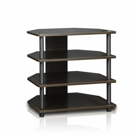 HIGHKEY Turn-N-Tube Easy Assembly 3-Tier Petite TV Stand, Espresso - 23.2 x 23.7 x 14.6 in. LR93516